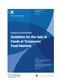 Guidelines for Sale of Food at Temporary Markets