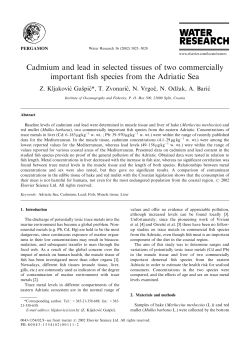 Cadmium and lead in selected tissues of two commercially important