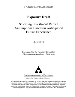 Selecting Investment Return Assumptions Based on Anticipated