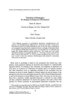 Similarity of Rectangles: An Analysis of Subjective