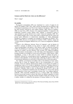 Linnaeus and the PhyloCode: where are the differences? Max C