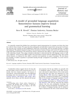 Sensorimotor features improve lexical and grammatical learning