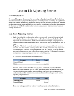 Lesson 12: Adjusting Entries