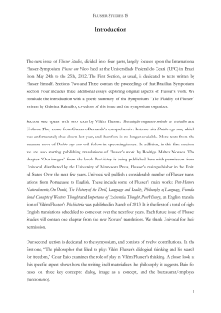 Introduction - Flusser Studies