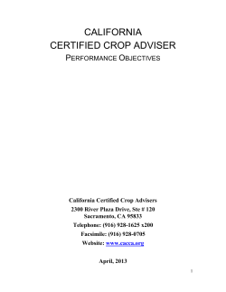CALIFORNIA CERTIFIED CROP ADVISER