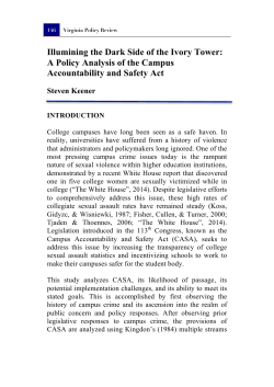 Illumining the Dark Side of the Ivory Tower: A Policy