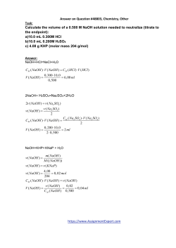Calculate the volume of a 0.500 M NaOH solution needed to neutralize