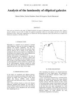 Analysis of the luminosity of elliptical galaxies