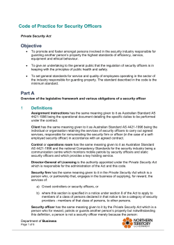 Security officers code of Practice