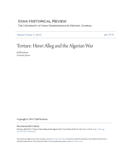 Torture: Henri Alleg and the Algerian War