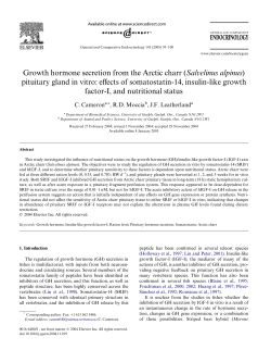 Growth hormone secretion from the Arctic charr (Salvelinus alpinus