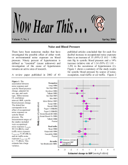 Noise and Blood Pressure - MSU OEM