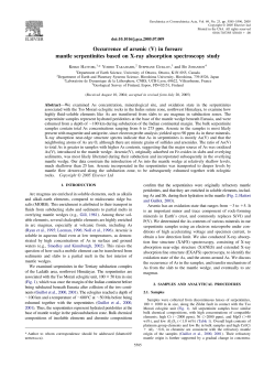 Occurrence of arsenic (V) in forearc mantle serpentinites based on X