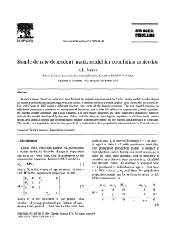 Simple density-dependent matrix model for population projection