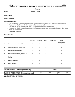Holy Rosary School Speech Tournament Poetry