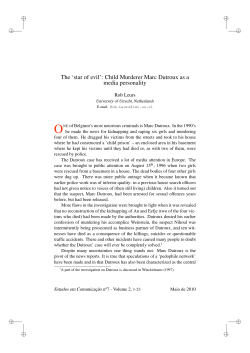 The `star of evil`: Child Murderer Marc Dutroux as a media personality