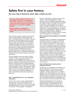 Safety first in your factory