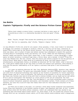 Captain Tightpants: Firefly and the Science Fiction Canon