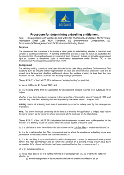 Procedure for determining a Dwelling Entitlement