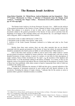 The Roman Jesuit Archives