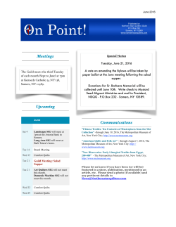 June 2016 Newsletter - Northern Star Quilters` Guild