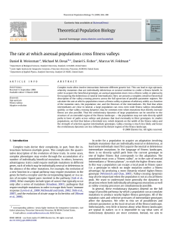 Theoretical Population Biology The rate at which asexual