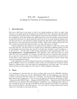 INX 199 - Assignment 3 Looking for Patterns of Overregularization 1