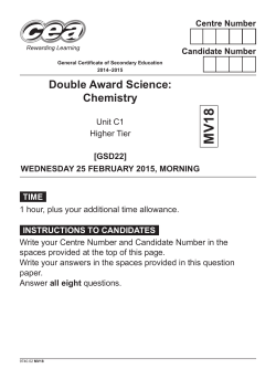 Higher Tier, Unit C1: Chemistry (MV18pt)