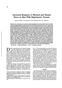Increased Response to Physical and Mental Stress