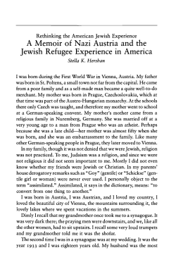 A Memoir of Nazi Austria and the Jewish Refugee Experience in