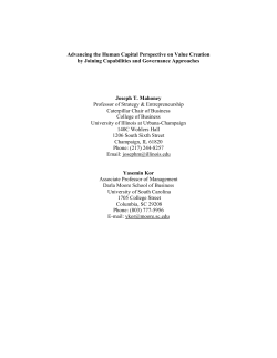 Advancing the Human Capital Perspective on Value Creation by
