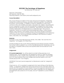 SOC352: The Sociology of Happiness