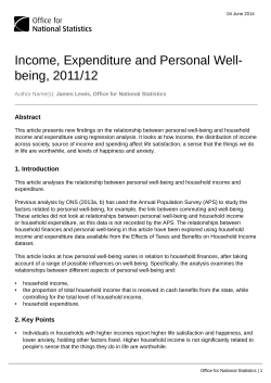 Income, Expenditure and Personal Well- being, 2011/12