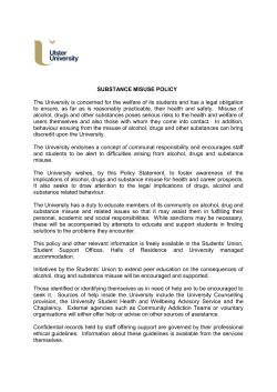 University`s Substance Misuse - Ulster University Student Support