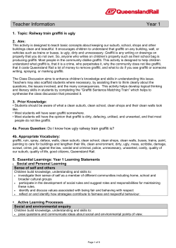 Graffiti prevention lesson plan - Year 1