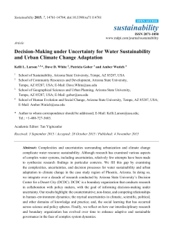 Decision-Making under Uncertainty for Water Sustainability and