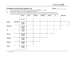 Precipitates Lab