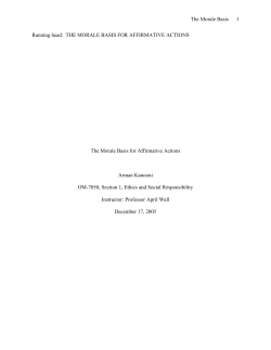 Moral Basis of Affirmative Actions