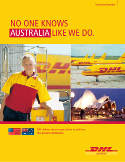 no one knows australia like we do. - DHL