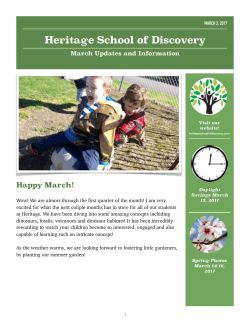 march 2017 newsletter - Heritage School of Discovery