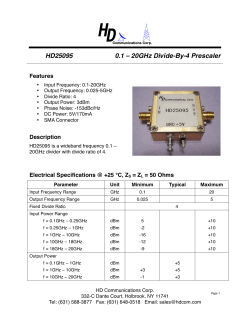 HD25095 0.1 &ndash; 20GHz Divide-By-4 Prescaler