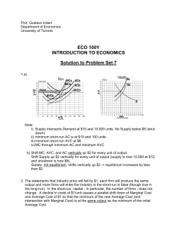 ECO 100Y INTRODUCTION TO ECONOMICS