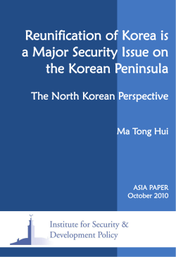 Reunification of Korea is a Major Security Issue on the Korean