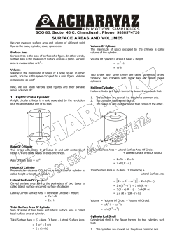 SURFACE AREAS AND VOLUMES