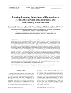Linking foraging behaviour of the northern elephant seal with