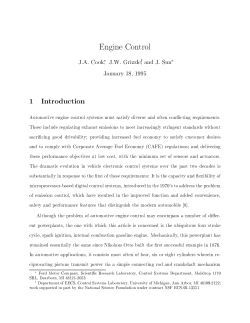 Automotive engine control - EECS @ UMich