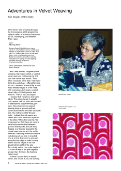 Adventures in Velvet Weaving - The Journal for Weavers, Spinners