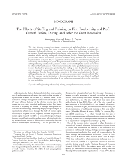 The Effects of Staffing and Training on Firm Productivity and Profit