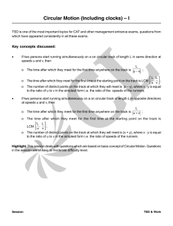 Circular Motion (Including clocks)
