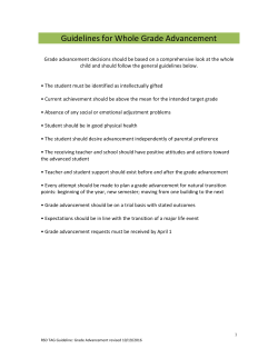 Grade Advancement Guidelines